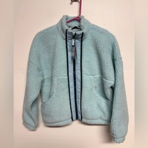 DSG Girls Cozy Fleece Full Zip Jacket Shoreside Blue XS (6-7) Kids